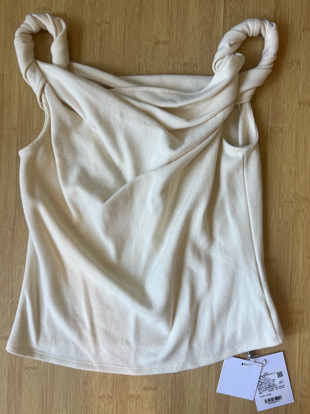 NWT Twisted-strap Top Cream White